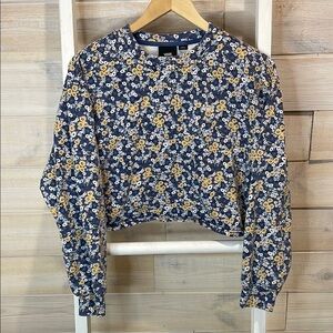 Vans Blue and Yellow Floral Sweatshirt
